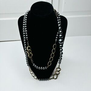 2/$25 VICTOR ALFARO Gray Beaded Long Necklace
